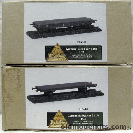 Resination 1/72 German Flatbed Car 4 Axle and German Flatbed Car 2 Axle, REV-02 REV-01 plastic model kit